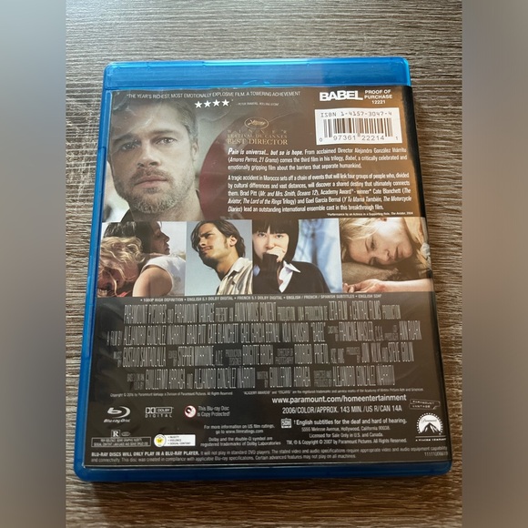 📀 3/$15 or 4/$20 📀 Babel Bluray - Picture 2 of 3